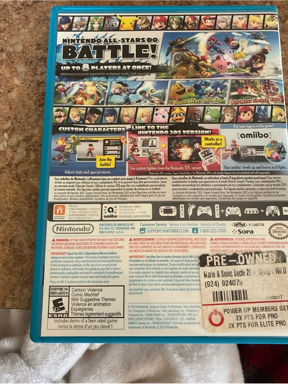 Nintendo Super Smash Bros. for Wii U - Blue Case with Colorful Character Art